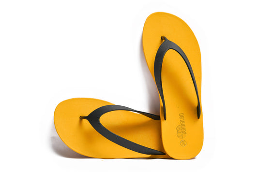 Flippy Yellow Sole Black Strap