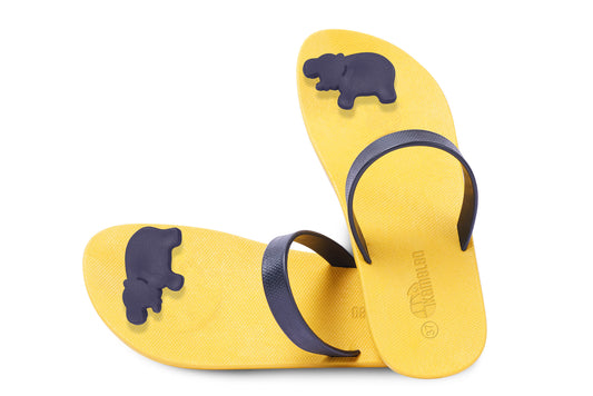 Poppi Hippo Yellow Sole Black Strap