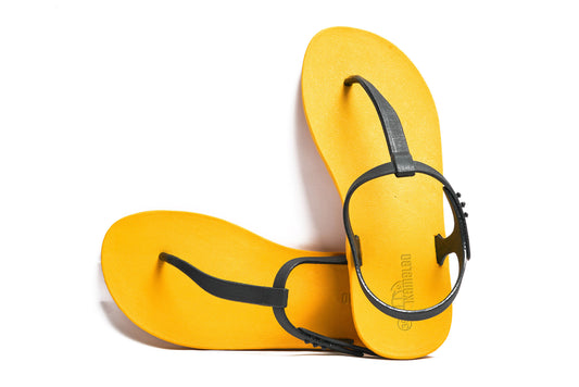 Saily Yellow Sole Black Strap