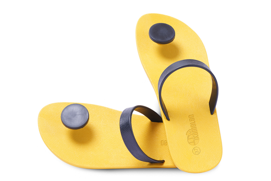 Poppi Dot Yellow Sole Black Strap