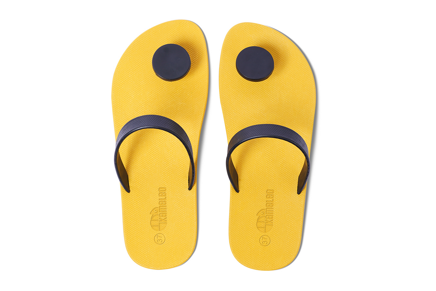 Poppi Dot Yellow Sole Black Strap