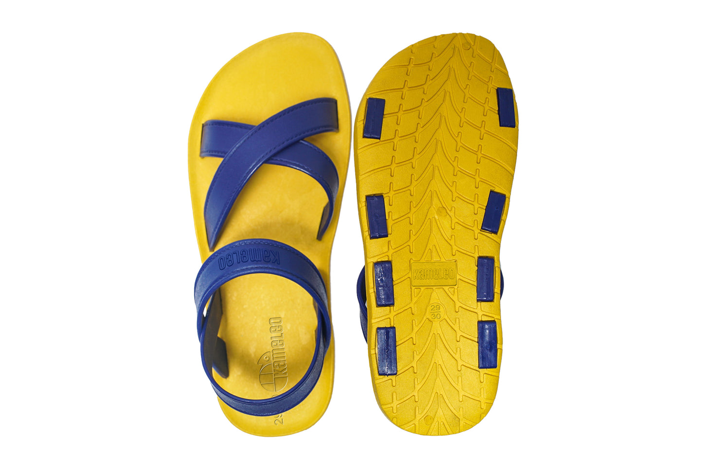 Cross Plus Kids Yellow Sole Blue Strap