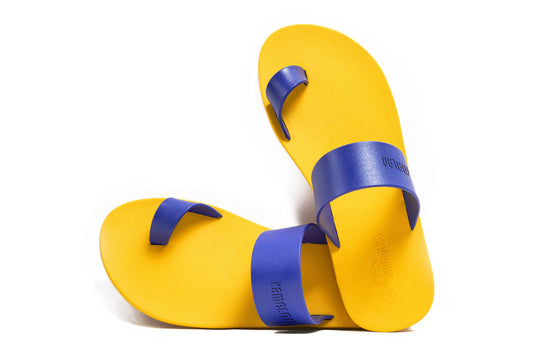 Pop Thumb Yellow Sole Blue Strap