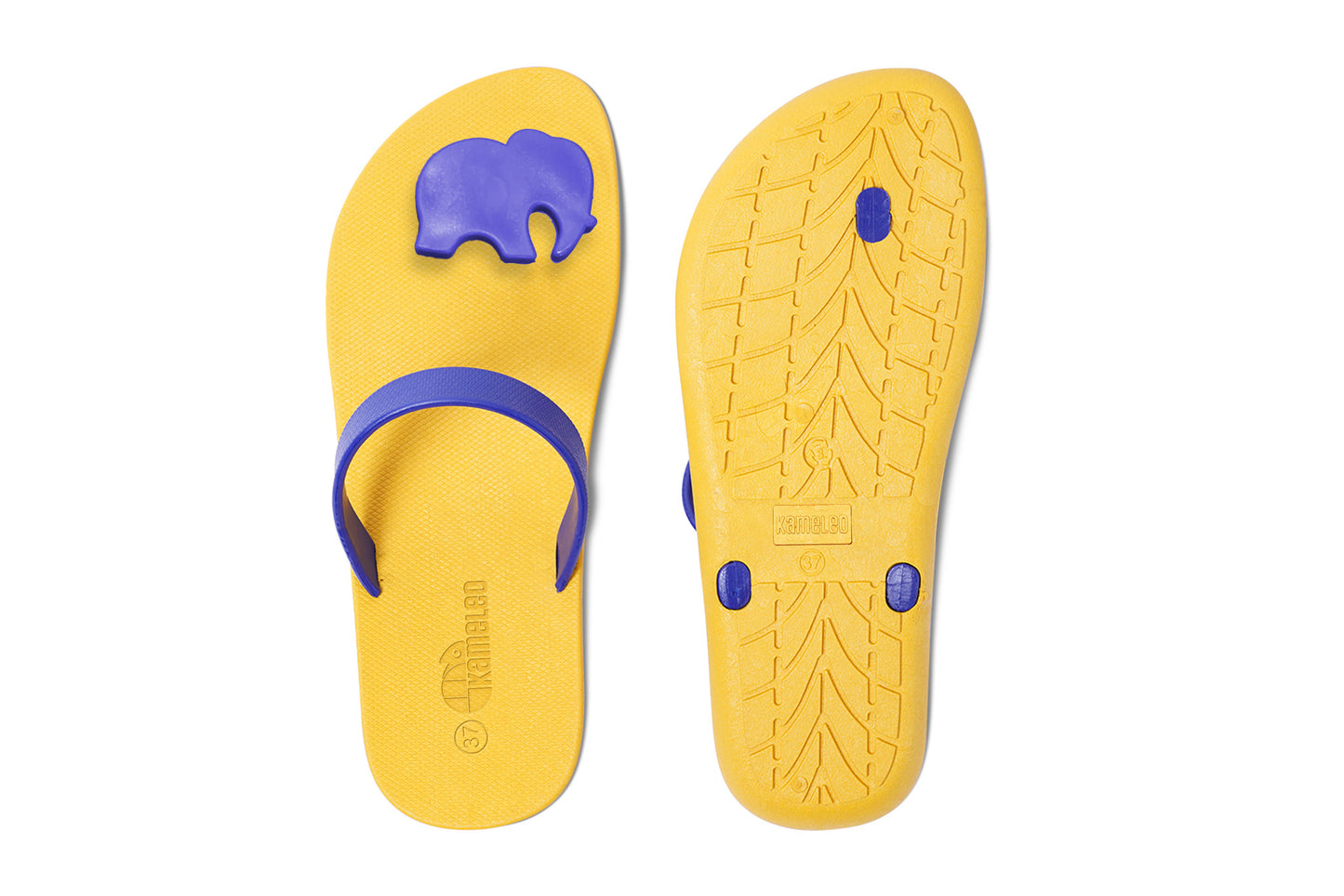 Poppi Ellie Yellow Sole Blue Strap
