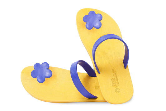 Poppi Flora Yellow Sole Blue Strap