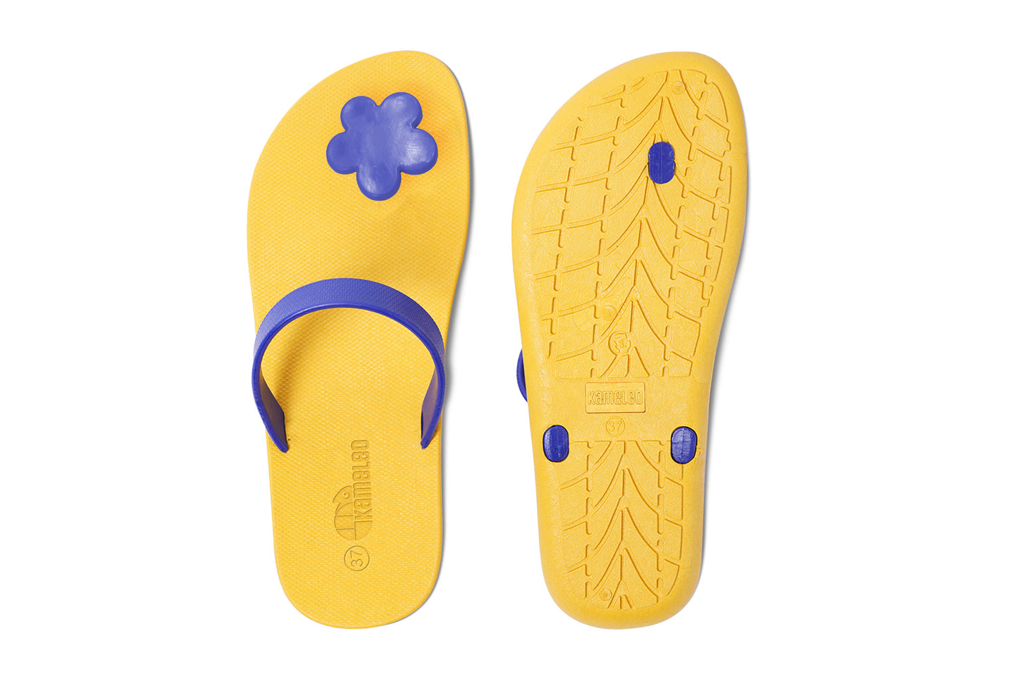 Poppi Flora Yellow Sole Blue Strap