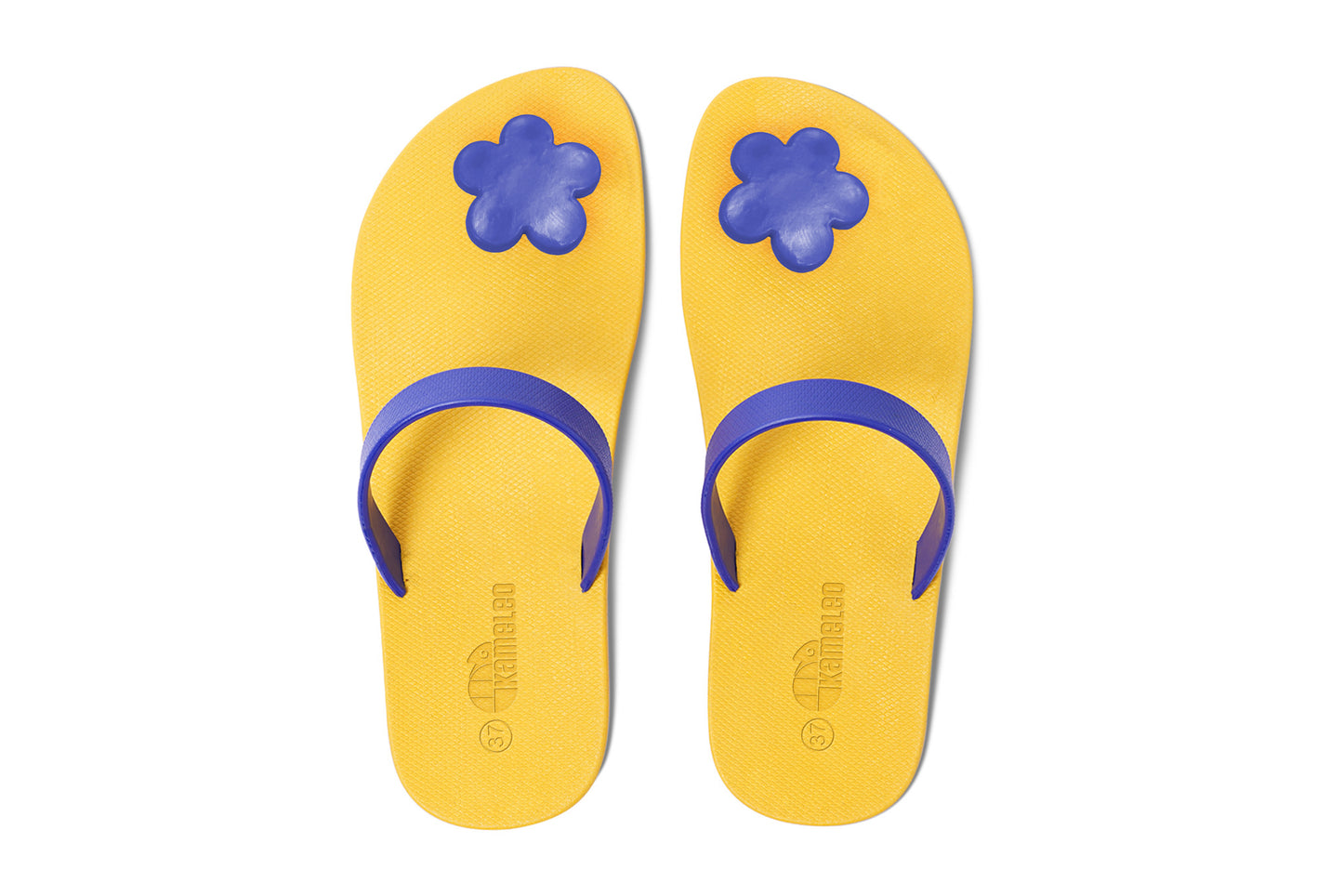 Poppi Flora Yellow Sole Blue Strap
