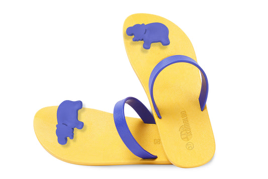 Poppi Hippo Yellow Sole Blue Strap