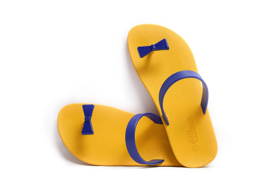 Poppi Bow Yellow Sole Blue Strap