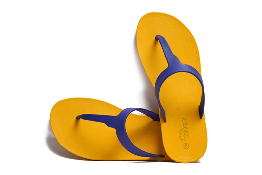 Thongs Yellow Sole Blue Strap
