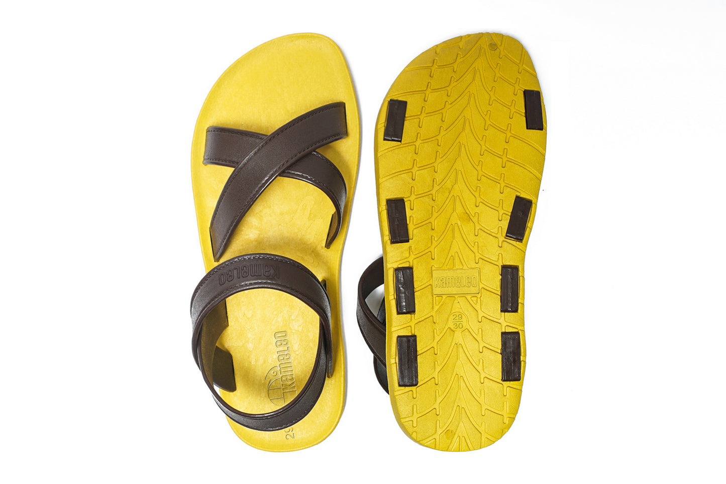 Cross Plus Kids Yellow Sole Brown Strap