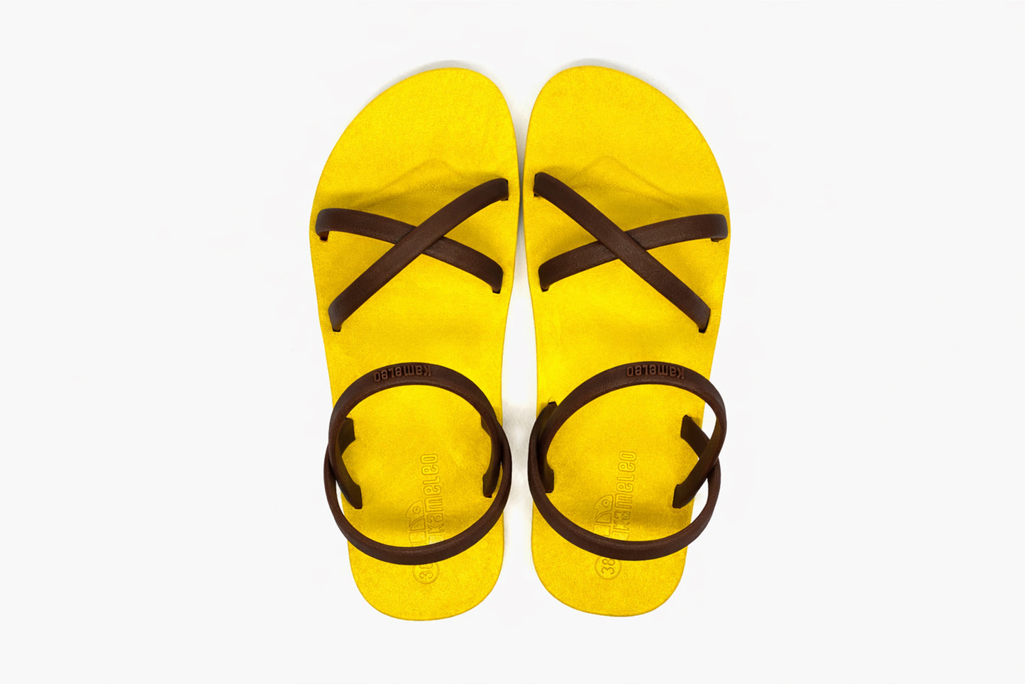 Cross Slim Yellow Sole Brown Strap