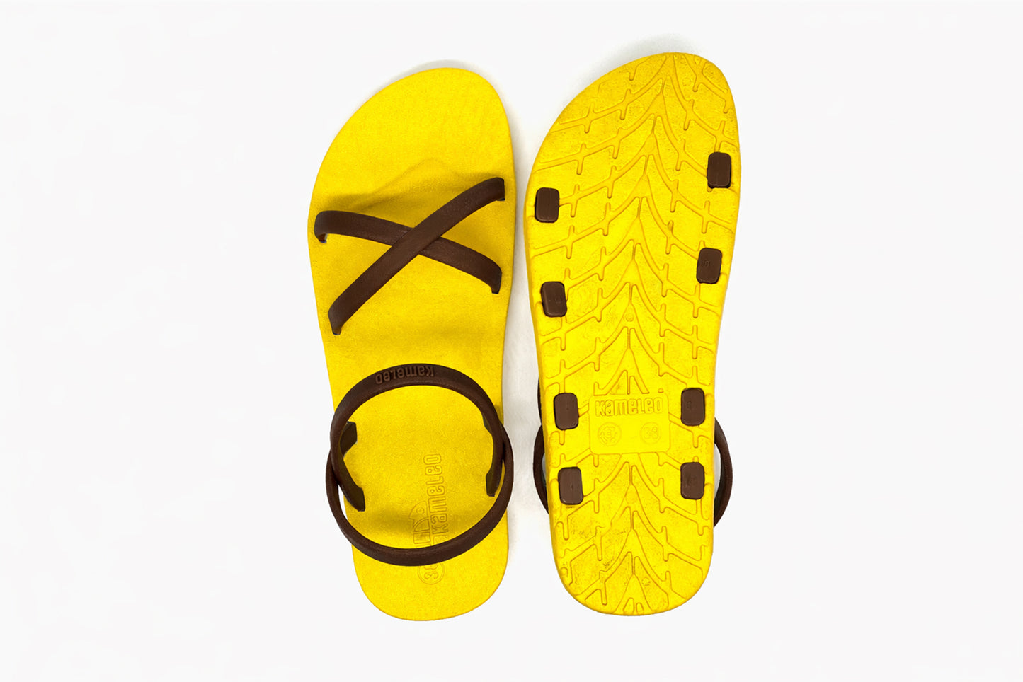 Cross Slim Yellow Sole Brown Strap