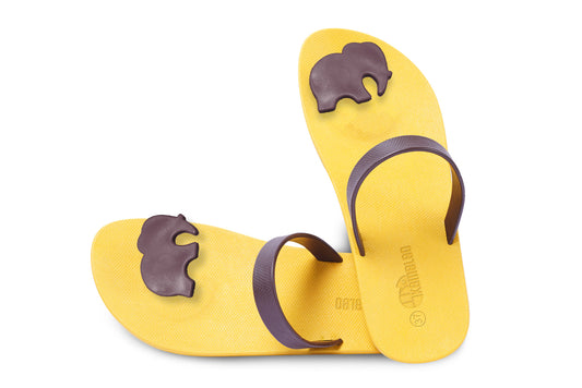Poppi Ellie Yellow Sole Brown Strap