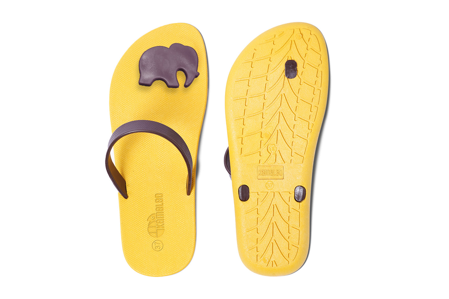 Poppi Ellie Yellow Sole Brown Strap