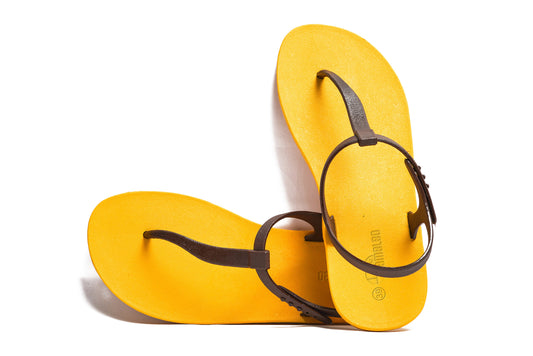 Saily Yellow Sole Brown Strap
