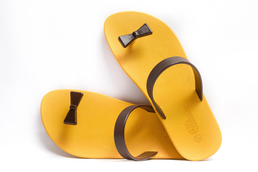 Poppi Bow Yellow Sole Brown Strap