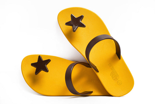 Poppi Star Yellow Sole Brown Strap