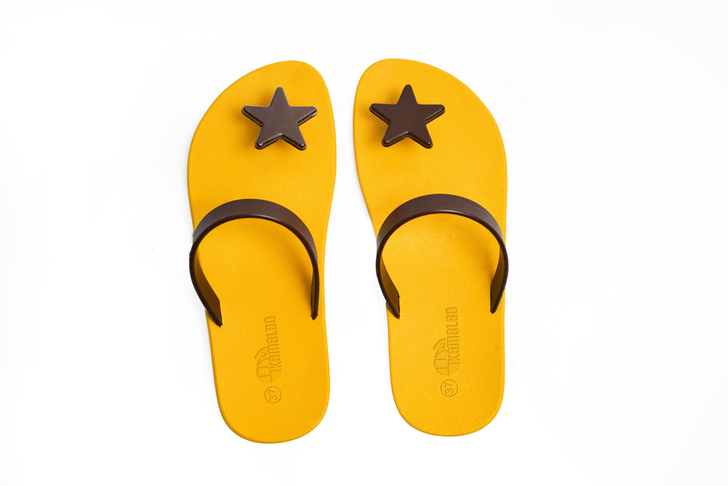 Poppi Star Yellow Sole Brown Strap