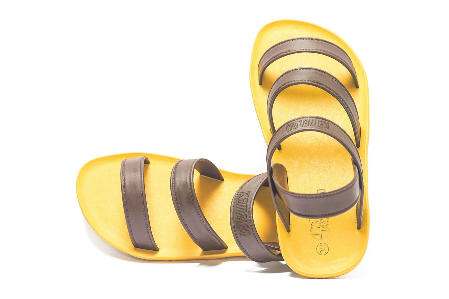 Twin Plus Yellow Sole Brown Strap