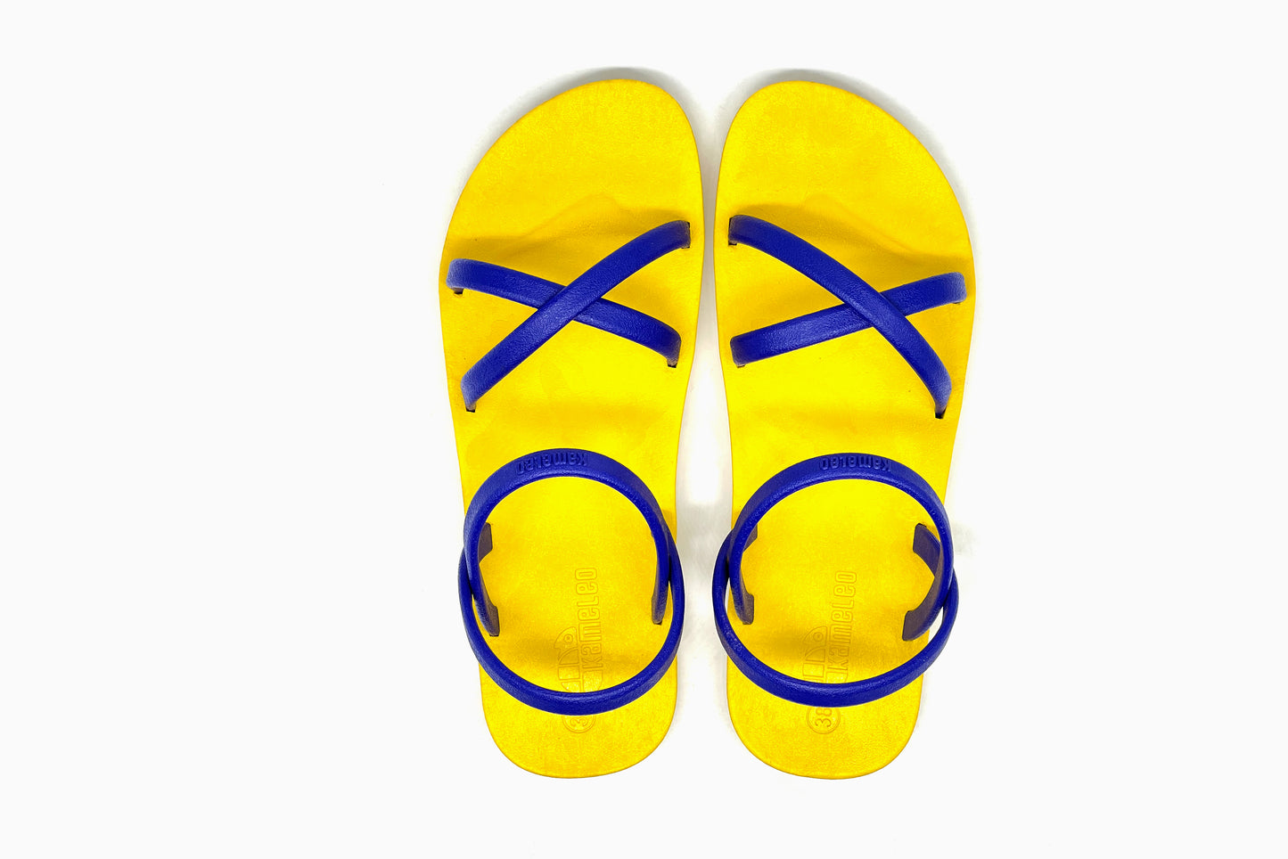 Cross Slim Yellow Sole Blue Strap