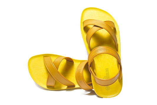 Cross Plus Yellow Sole Caramel Strap