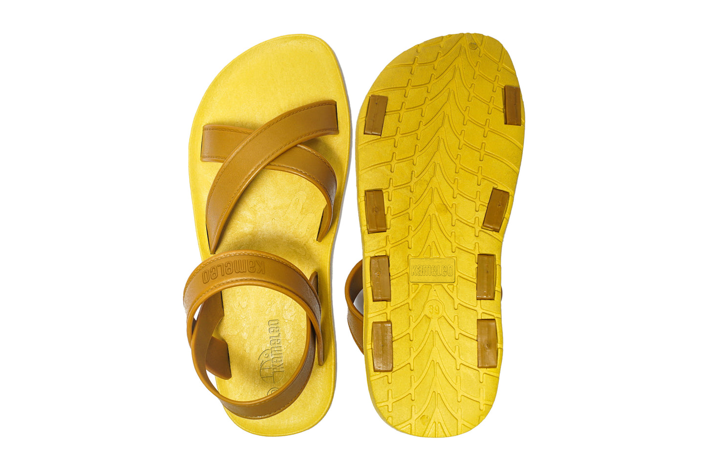 Cross Plus Yellow Sole Caramel Strap