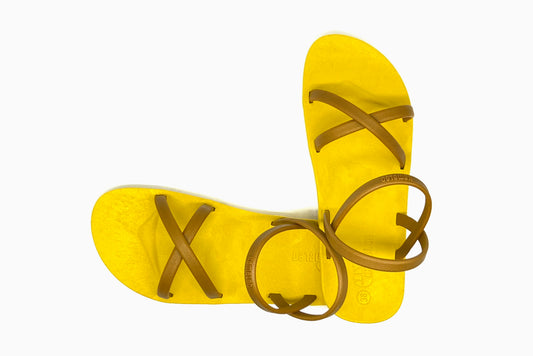 Cross Slim Yellow Sole Caramel Strap