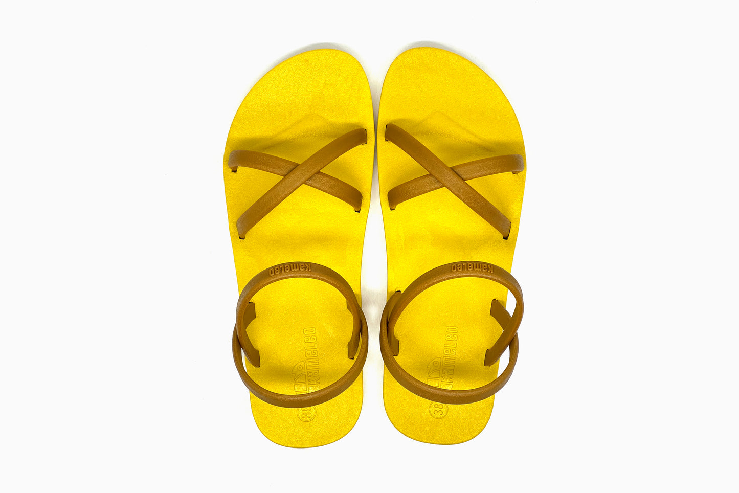 Cross Slim Yellow Sole Caramel Strap