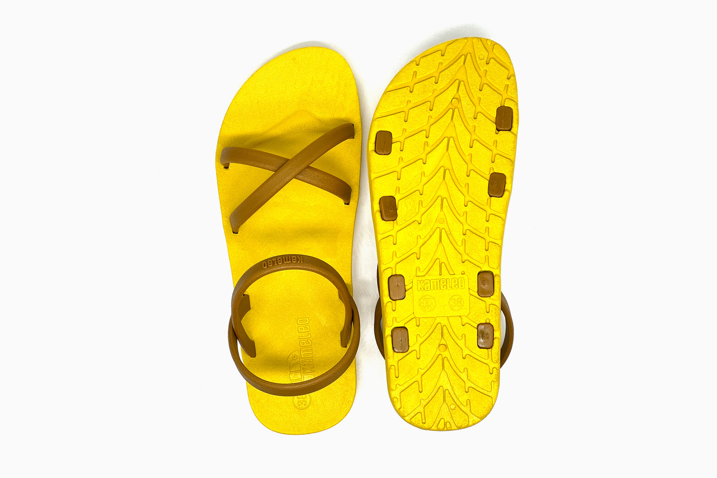 Cross Slim Yellow Sole Caramel Strap