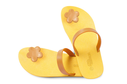 Poppi Flora Yellow Sole Caramel Strap