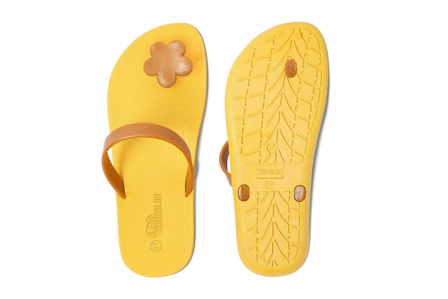 Poppi Flora Yellow Sole Caramel Strap