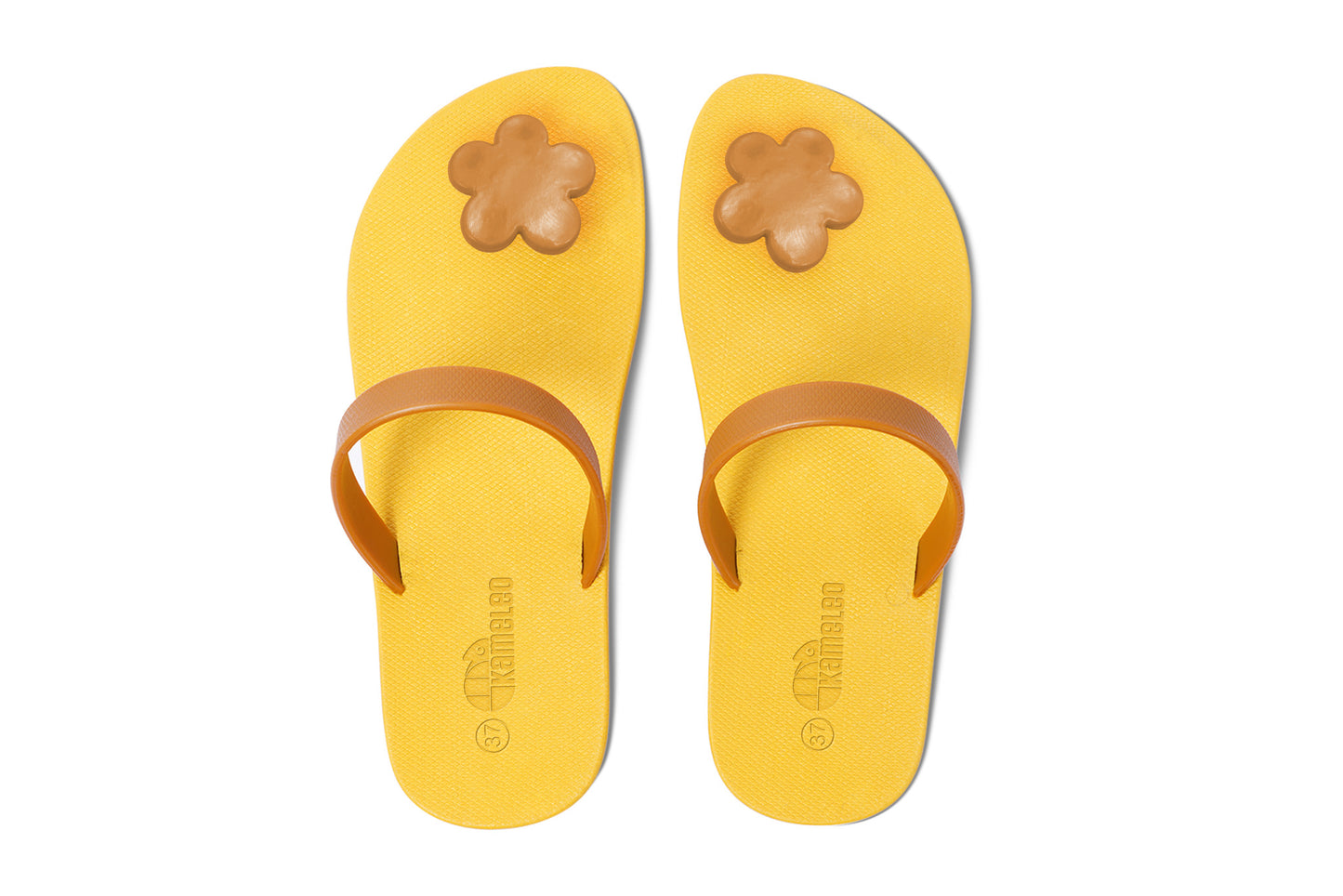 Poppi Flora Yellow Sole Caramel Strap