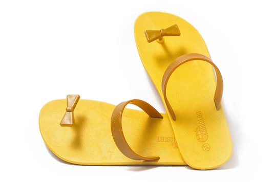 Poppi Bow Yellow Sole Caramel Strap