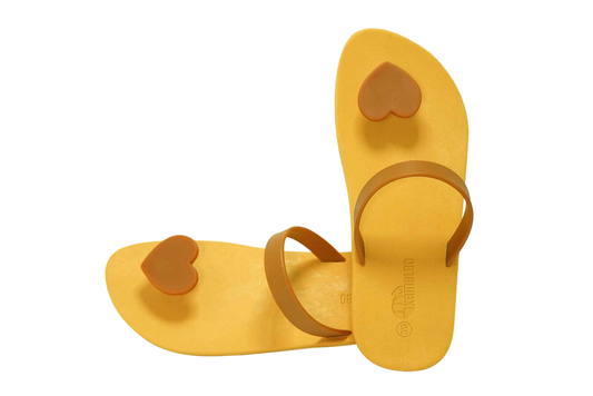 Poppi Heart Yellow Sole Caramel Strap