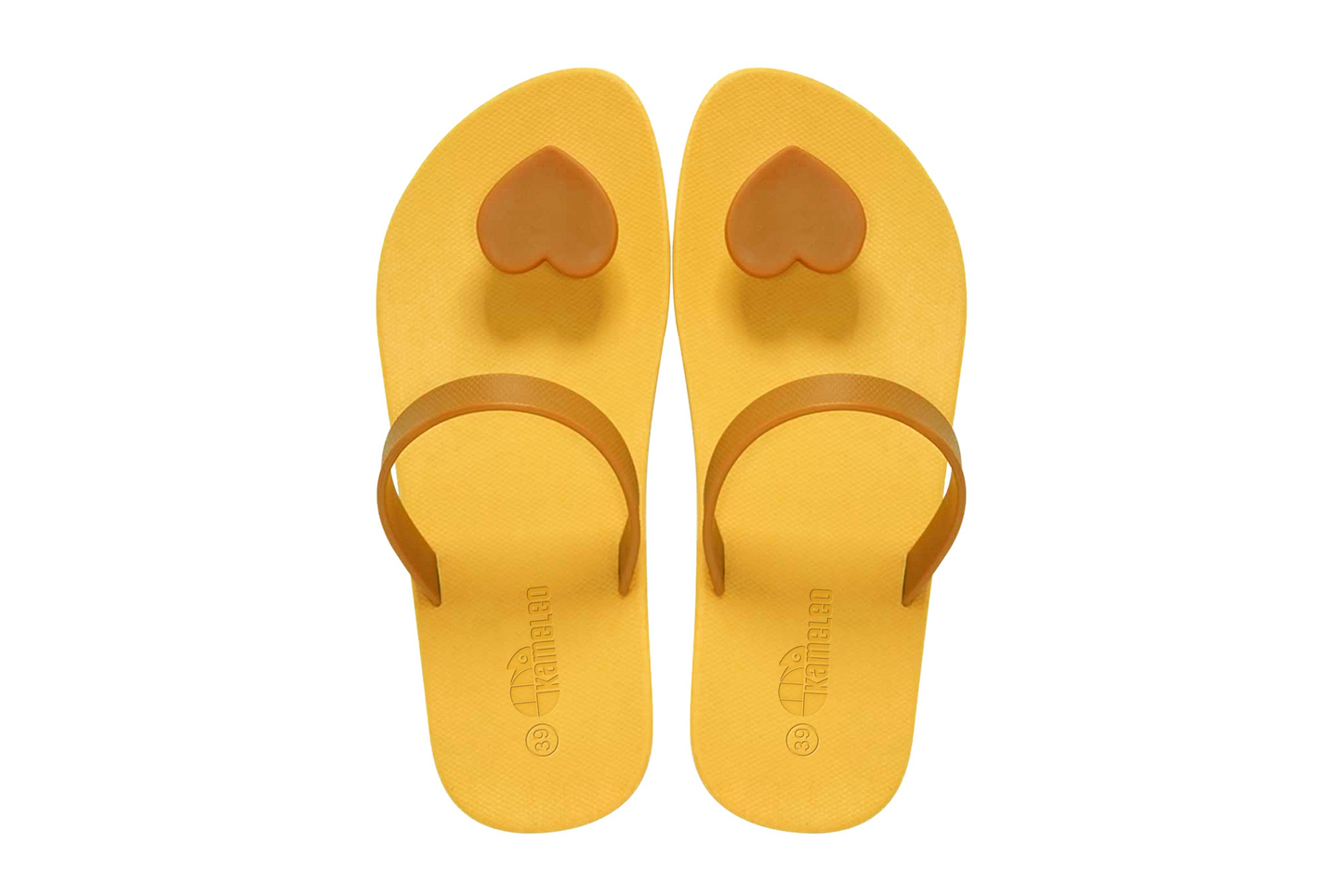 Poppi Heart Yellow Sole Caramel Strap
