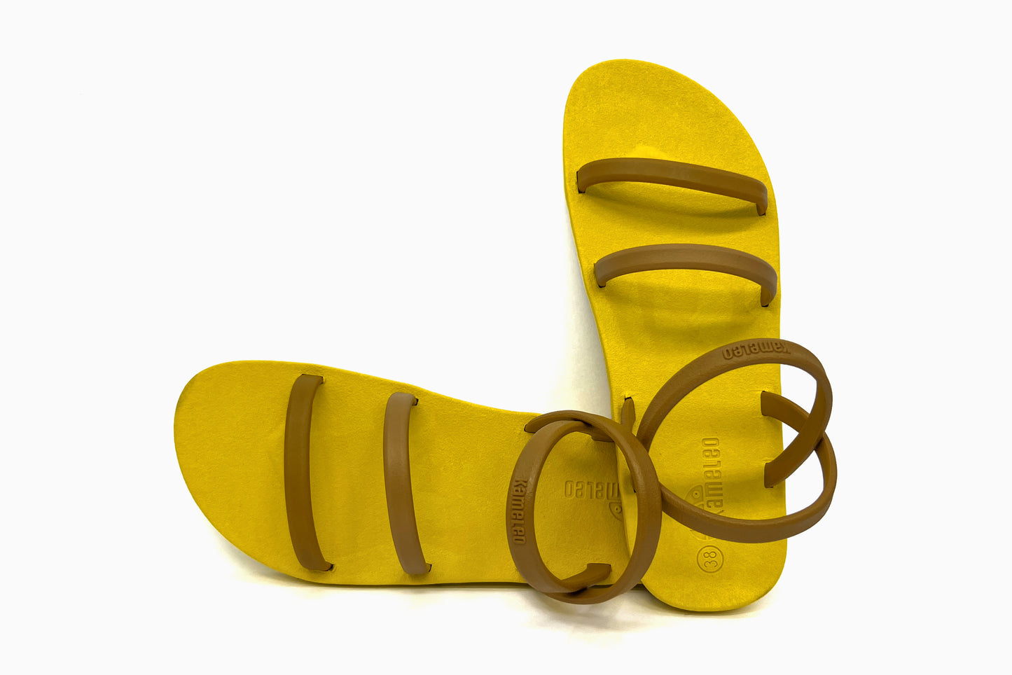 Twin Slim Yellow Sole Caramel Strap