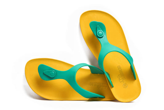 Candy Yellow Sole Green Strap