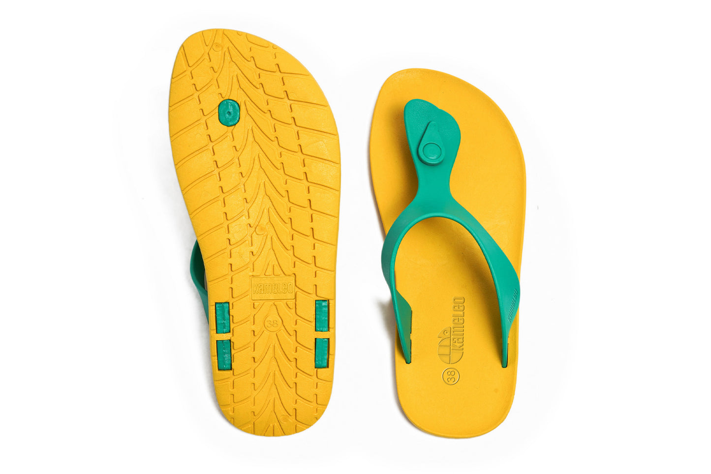 Candy Yellow Sole Green Strap