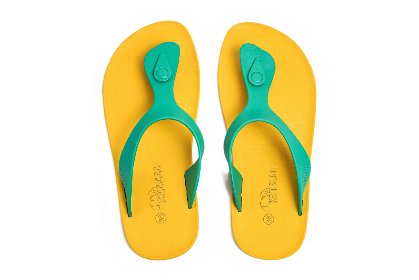 Candy Yellow Sole Green Strap