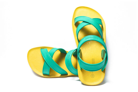 Cross Plus Yellow Sole Green Strap