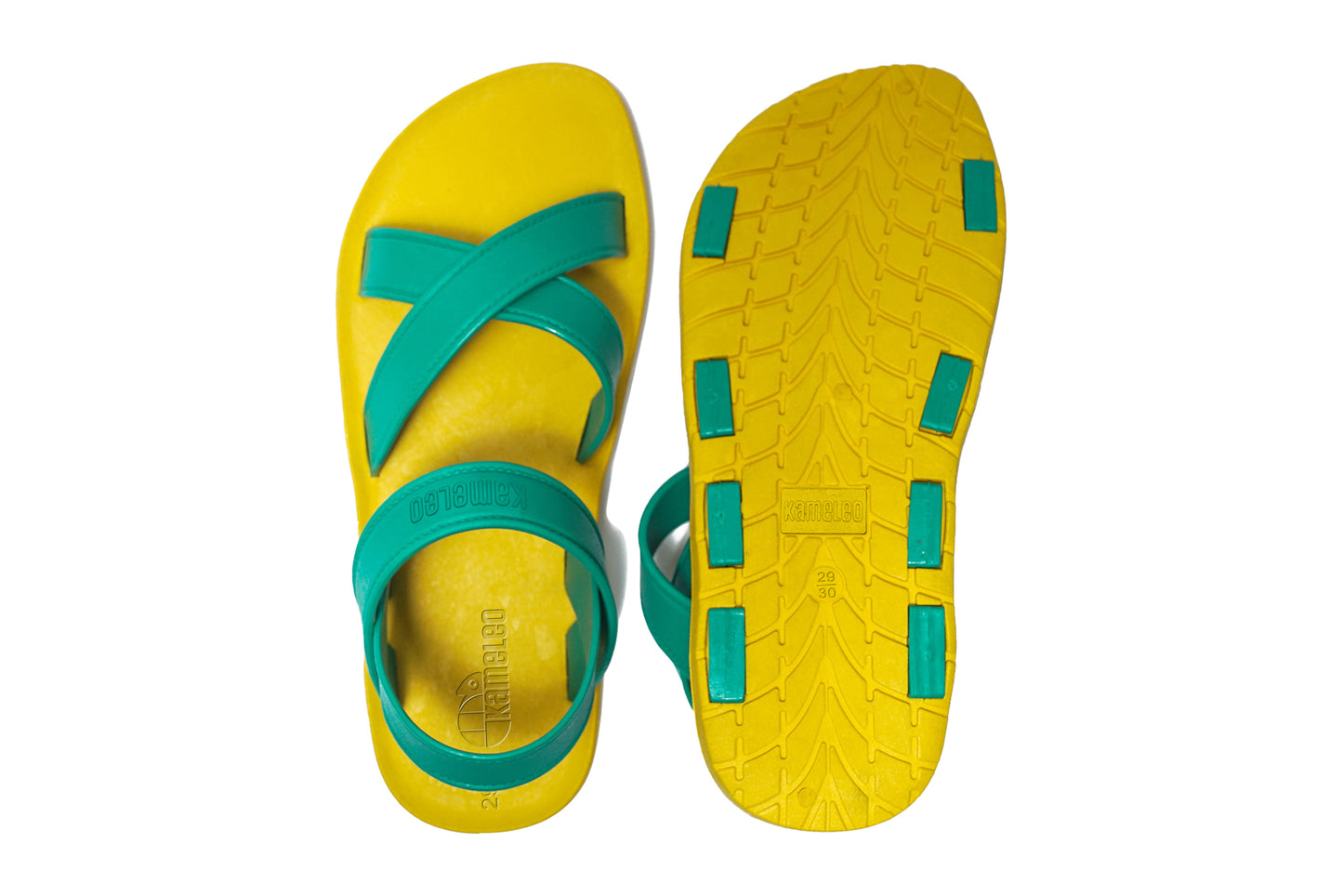 Cross Plus Kids Yellow Sole Green Strap