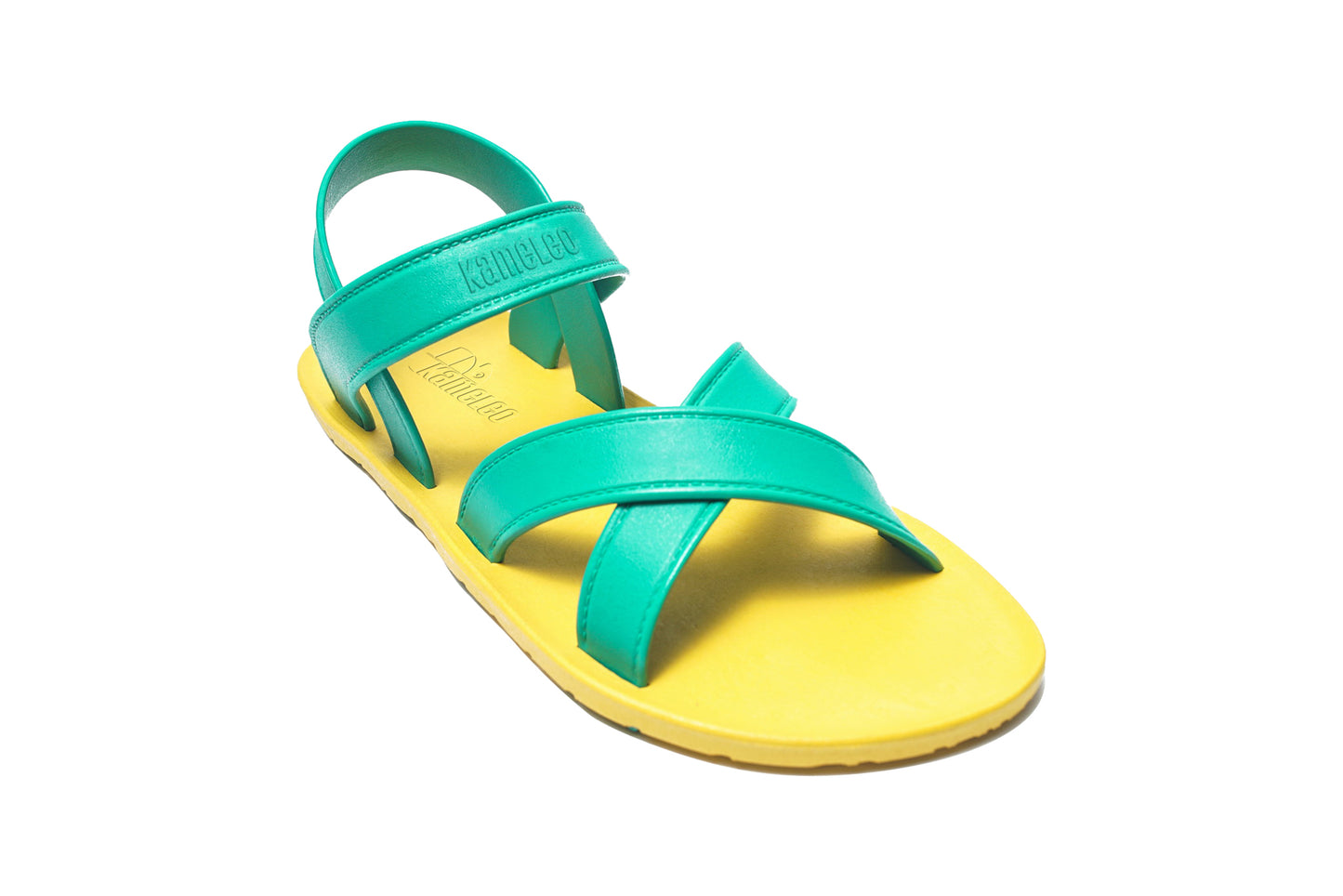 Cross Plus Kids Yellow Sole Green Strap
