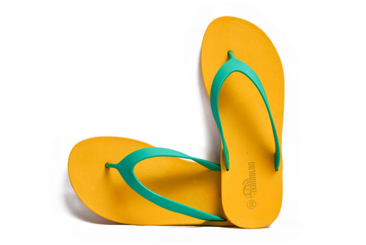 Flippy Yellow Sole Green Strap