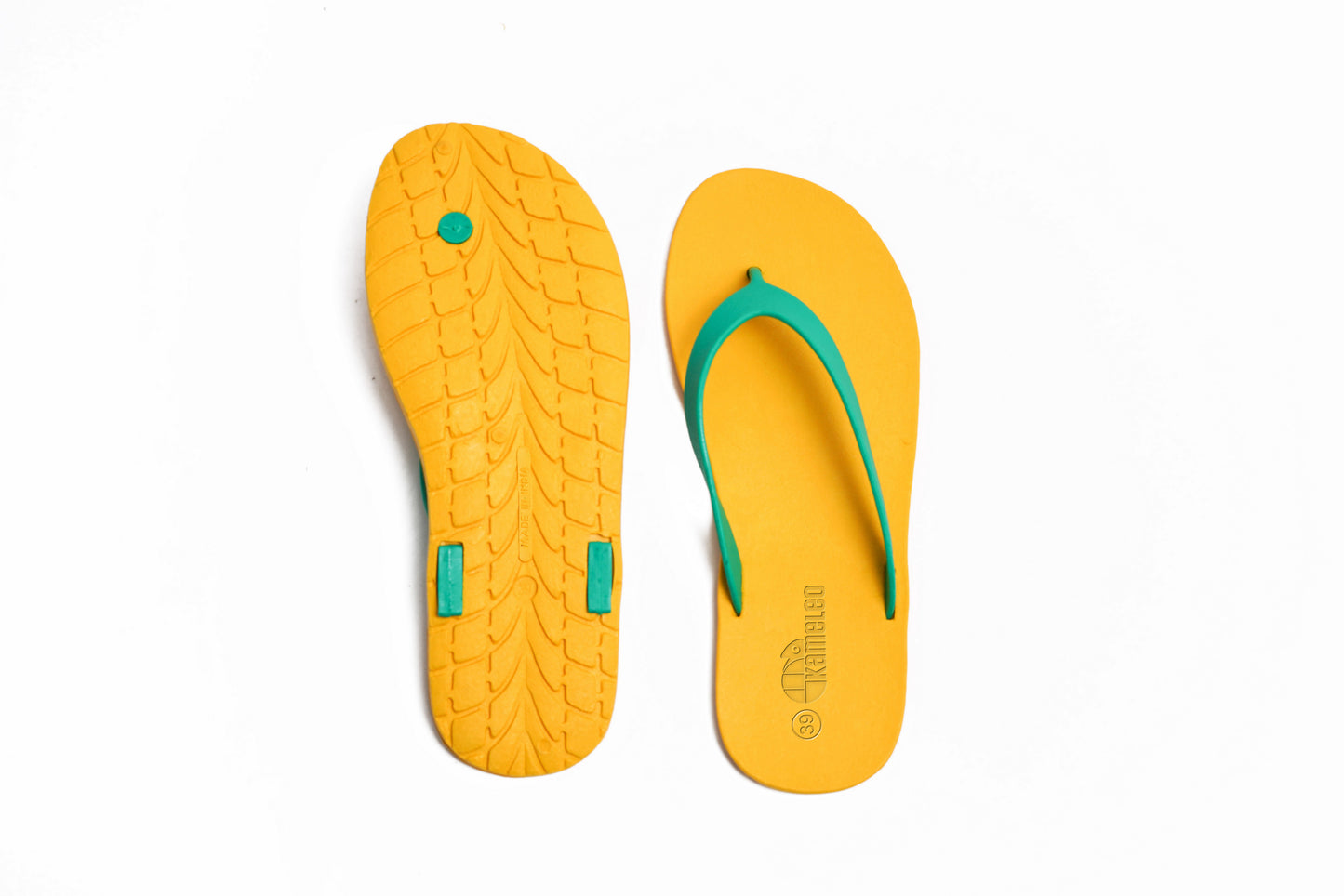 Flippy Yellow Sole Green Strap