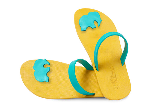 Poppi Ellie Yellow Sole Green Strap