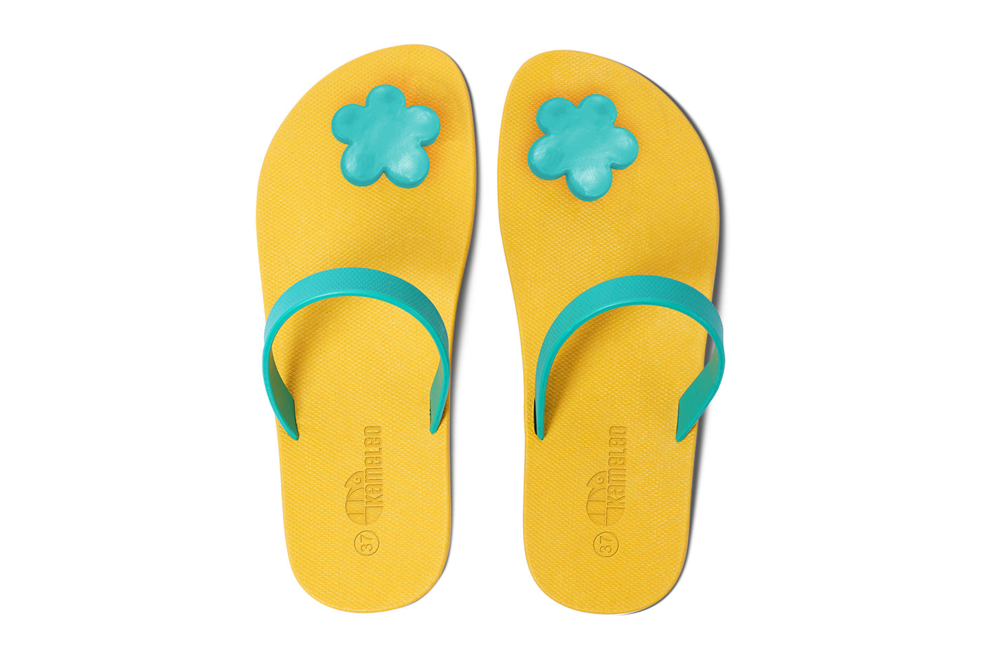 Poppi Flora Yellow Sole Green Strap