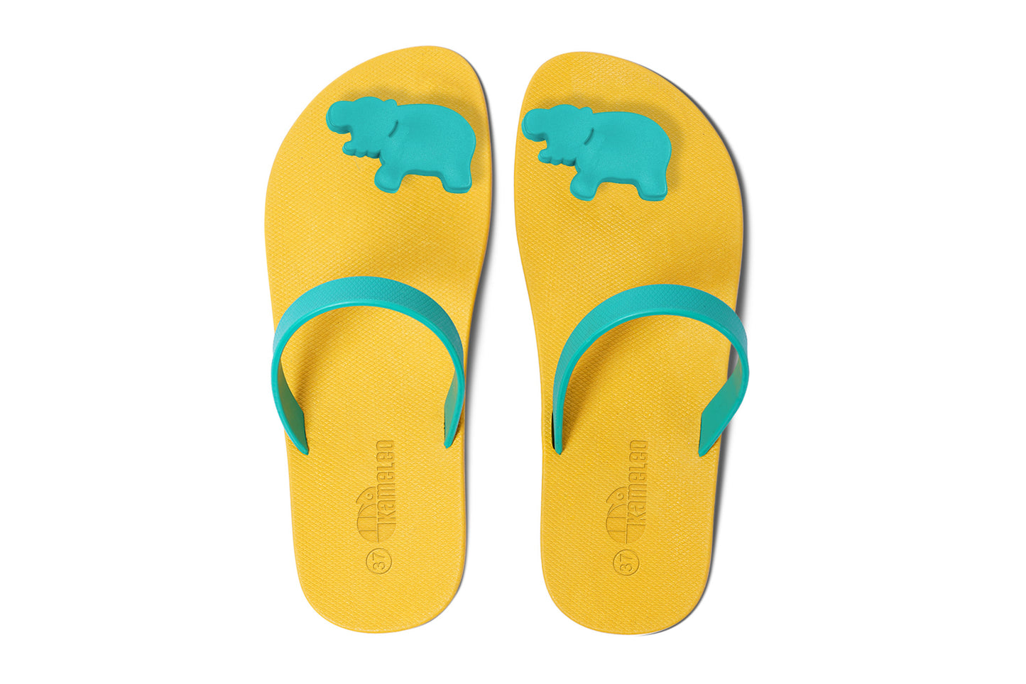 Poppi Hippo Yellow Sole Green Strap