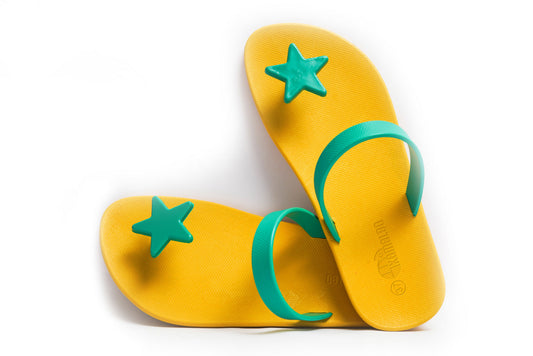 Poppi Star Yellow Sole Green Strap
