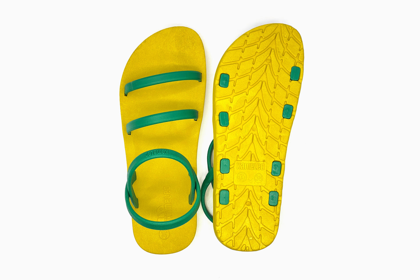 Twin Slim Yellow Sole Green Strap